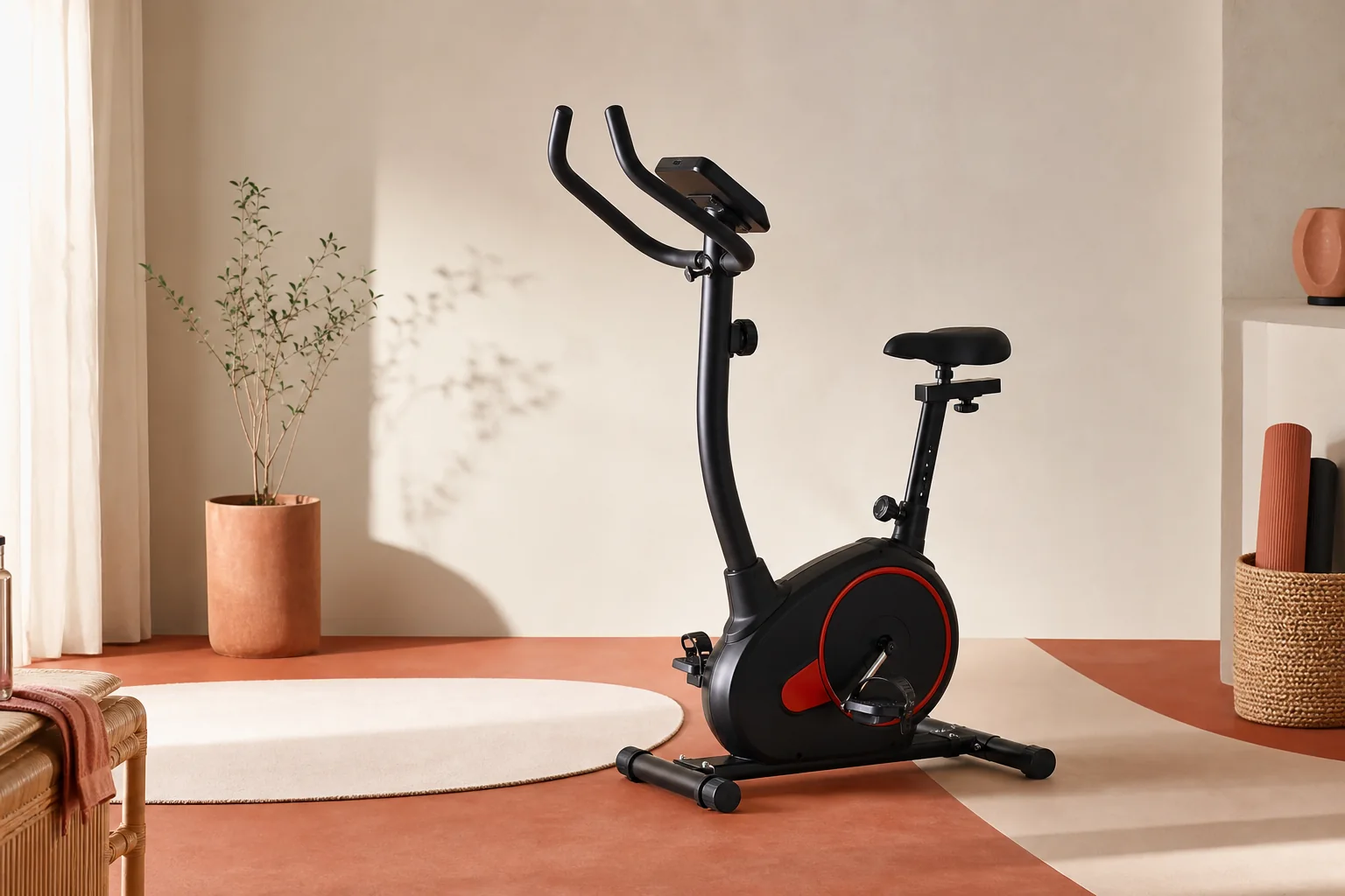Ilustração editorial para o artigo: Bicicleta Ergométrica Sevenfit 6kg é boa? O que avaliamos antes de comprar