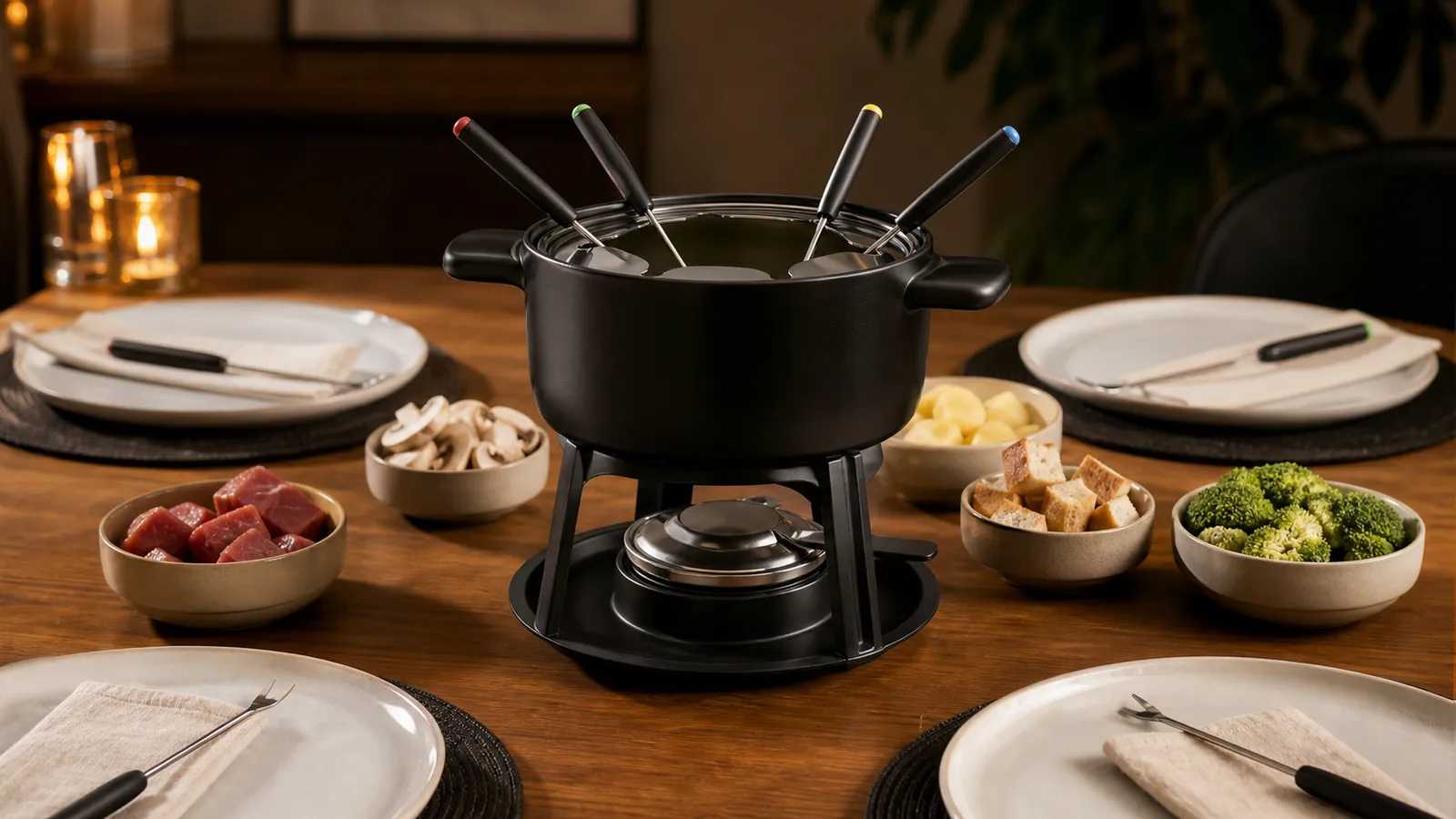 Ilustração editorial para o artigo: Fondue Pop 7 peças serve quantas pessoas? Capacidade e cuidados
